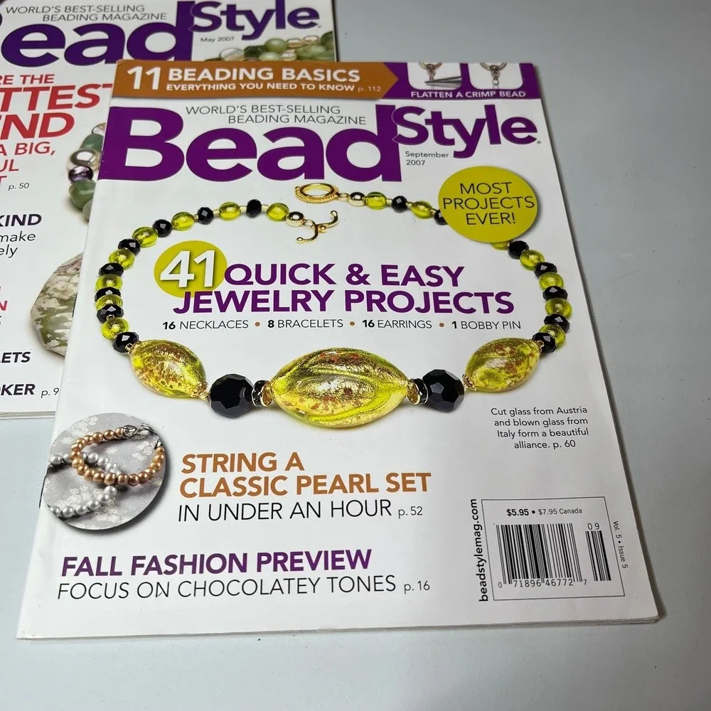 Beading Jewelry Craft Magazine Lot of 3 Bead Style Beadwork‎ Projects